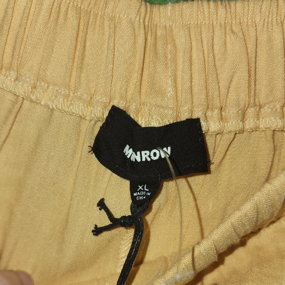 Monrow High Waist Yellow and Orange Shorts with Flared Hem - Picture 5 of 5